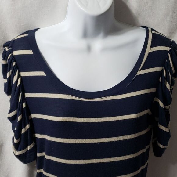 MNG by Mango. Navy & Cream Strips Make-up This Super Top. Size M. - Picture 3 of 10